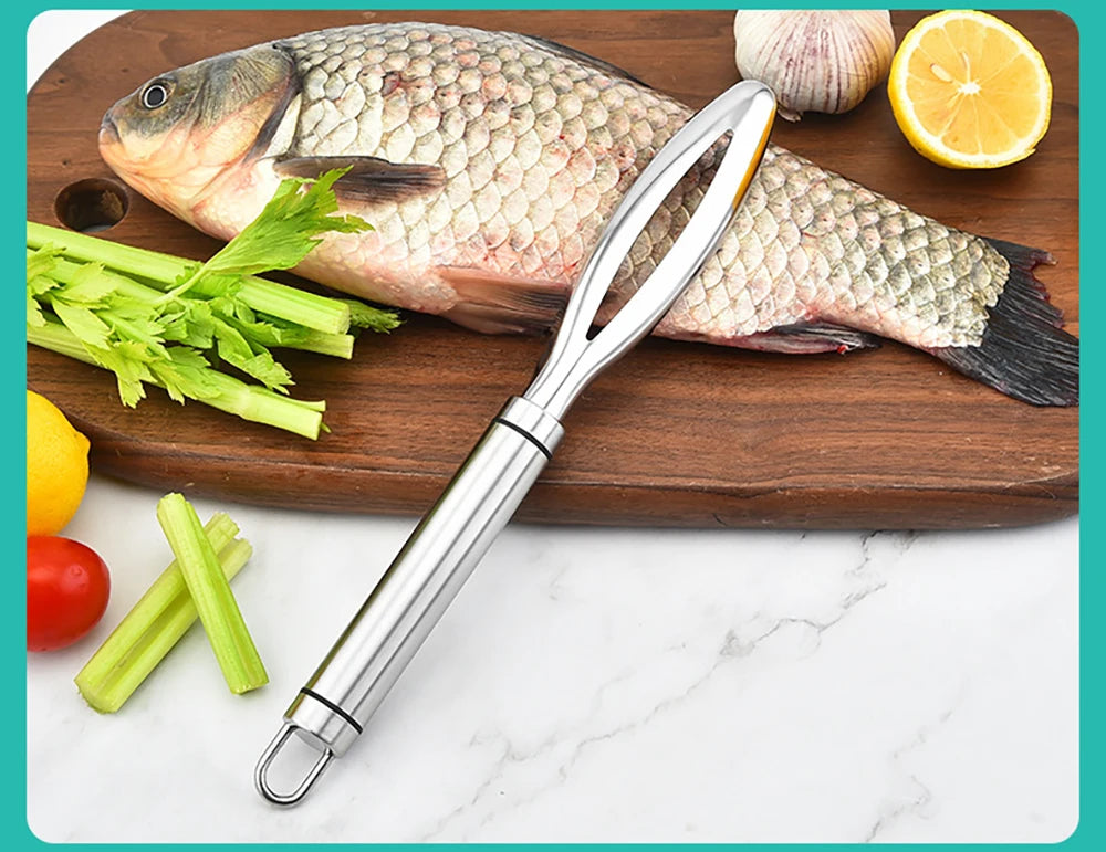 Kitchen accessories Stainles Fish Scales Scraping Graters Fast Remove Fish Cleaning Peeler Scraper Fish bone tweezers tool gadge