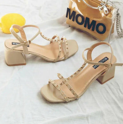 Chunky Sandal Woman Summer New 2024 Orthopedic Roman Wedge Rhinestone Sexy Medium Heel Mirror Luxury Designer Sandals for Women