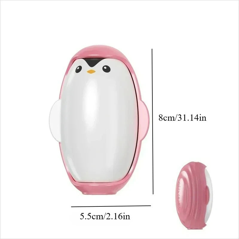 Penguin Lint Remover Reusable Portable Roller for Clothes Pet Hair Remover Washable Dust Removal Hairs Sticky Portable Gel Lint