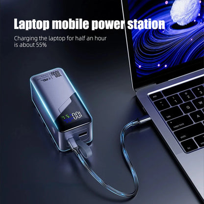 PD100W GaN Power Bank 20000mah/30000mah Build in Line High Definition LED Screen UFCS Phone Laptop Phone Portable Fast Charging