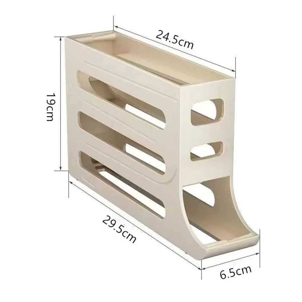 Egg Holder for Fridge, Egg Dispenser Auto Rolling Egg Tray Storage and Organizer, Space-Saving Egg Roller for Refrigerator