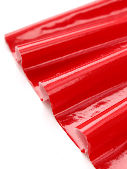 Womens Patent Leather Halter Latex Dress Wet Look Bare Breast Exposing Patent Leather Open Chest Halter Ruffled Latex Dresses