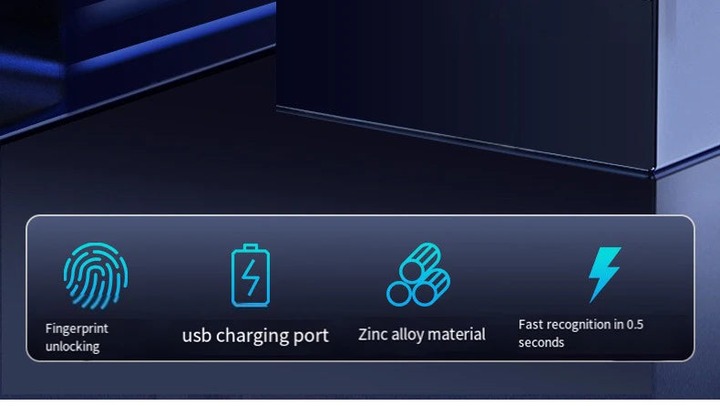 Fingerprint Padlock Locker Lock Smart Pad Lock Waterproof Small Portable Padlock with USB Charging for Locker   Luggage Suitcas