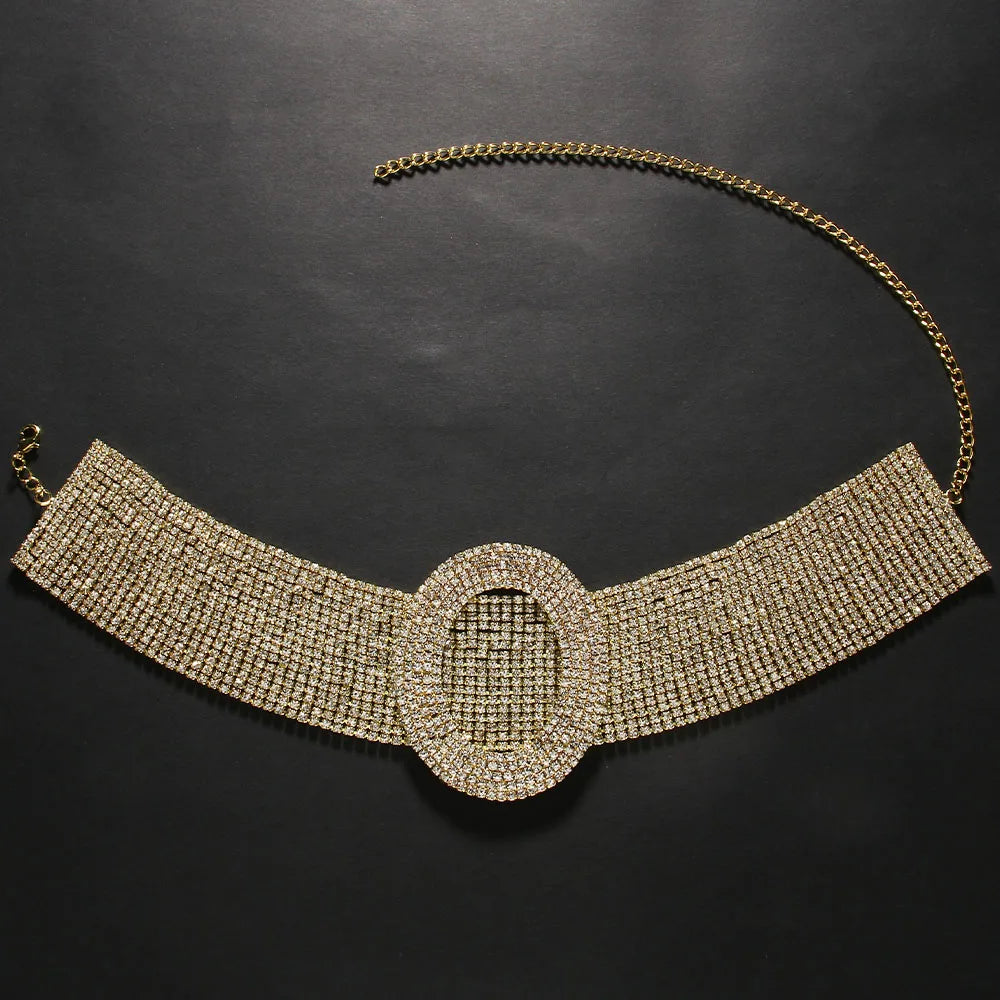 Fashion Design Short Choker Necklace Accessories Party for Women Luxury Gift Chunky Rhinestone Collar Necklace Bridal Jewerly
