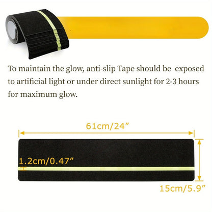 5 rolls of anti-slip luminous stripe grip tape, high-friction deck waterproof and slip-resistant tape
