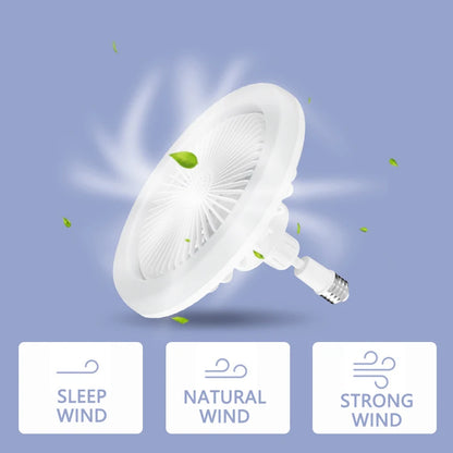 Smart 3-in-1 Ceiling Fan with Remote Control Lighting Lamp E27 Converter Base 85-265V Lighting Base for Bedroom and Living Room