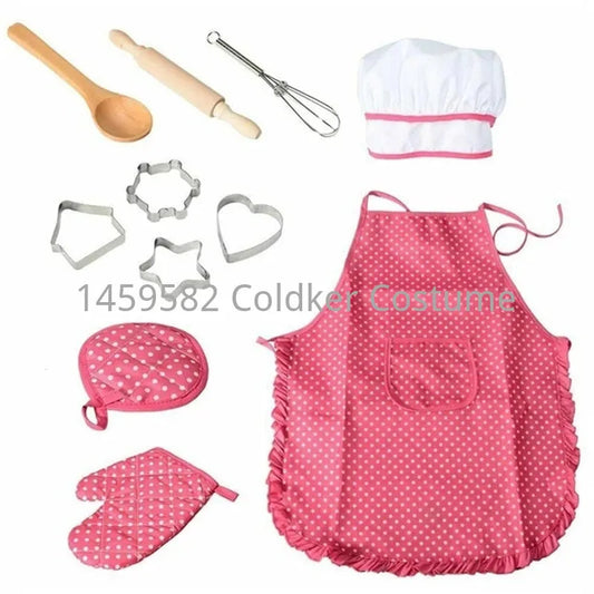 Kitchen Toy Play House For Girls Kids Simulation Kitchen Toy Utensils Supplies Set Baking Tools Cake Apron Chef Clothes Gift