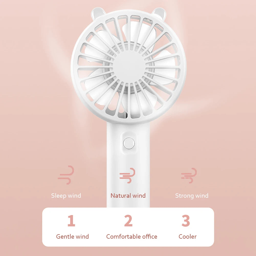 Portable Handheld Fan Small Cooling Fan USB Rechargeable Eyelash Eyelash Mute Cooler Handheld Fan Mini USB Rechargeable Desk