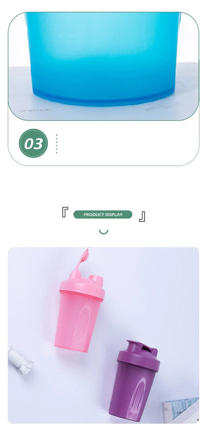 Sports water cup with Shaker Balls Leak Proof Drink Shaker Bottle Whey Protein Powder Mixing Bottle Fitness Gym Shaker Drink Cup