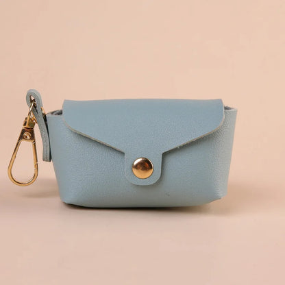 Portable Dog Waste Bag Dispenser With Leather Clip - Durable Polyester