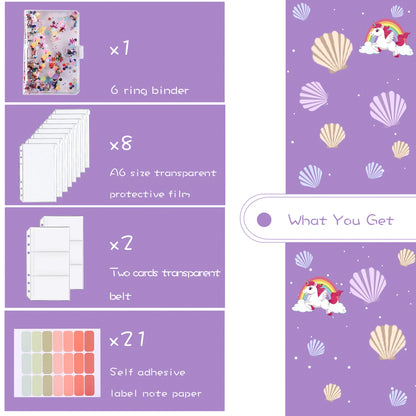 A6 Budget Binder Cover With 10Pcs Transparent Cash Envelopes Waterproof PVC Zippered Cash Bags For Budget