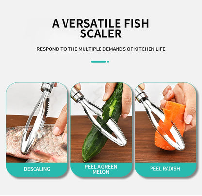 Kitchen accessories Stainles Fish Scales Scraping Graters Fast Remove Fish Cleaning Peeler Scraper Fish bone tweezers tool gadge