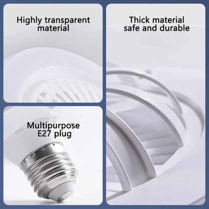 Smart 3-in-1 Ceiling Fan with Remote Control Lighting Lamp E27 Converter Base 85-265V Lighting Base for Bedroom and Living Room