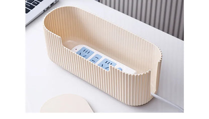 Creative Simple Wire Box Bamboo Wood Cover Cable Management Box Plug Board Storage Box Power Cord Charger Storage