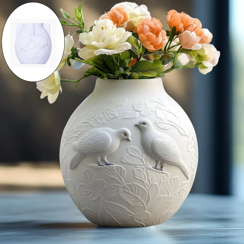 Church relief succulent plant flowerpot resin silicone mold house church storage box mold tower church cross relief gypsum molds