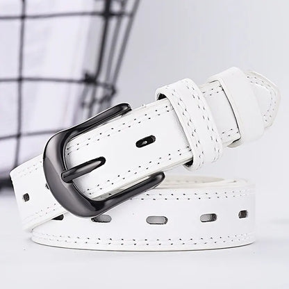 Women's Belt Retro Needle Buckle Men's Belt Casual Trend Belt Soft Belt Hollow Belt Paired with Jeans Belt PU Leather Belt