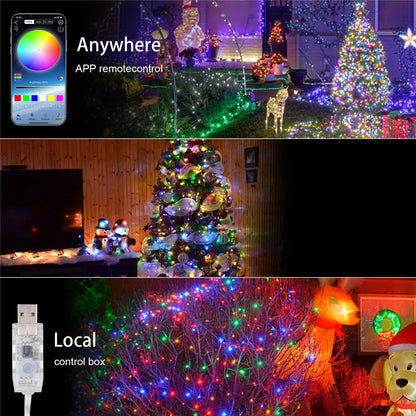 Smart Christmas Light APP Control Fairy LED Garland 5M 10M Remote Bluetooth DIY Color Indoor Music Sync Outdoor USB String Light