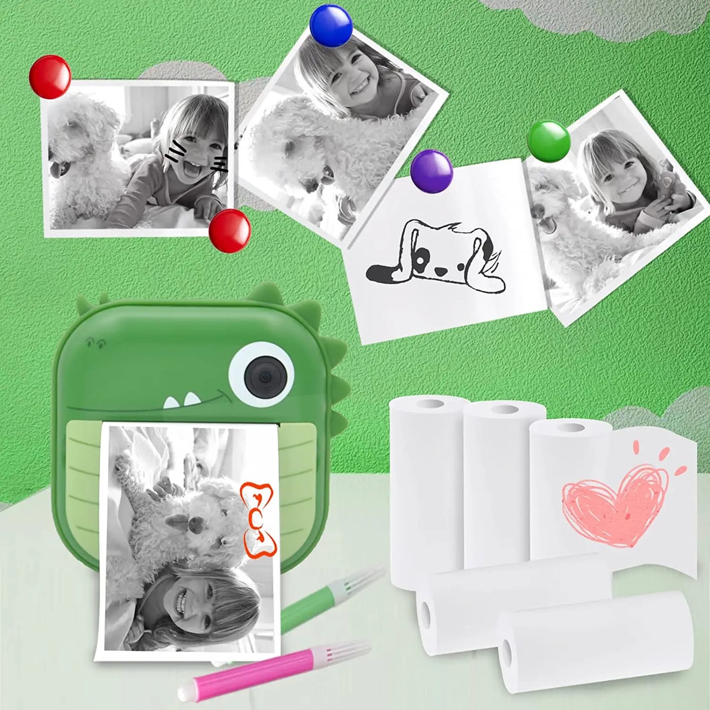 Instant Printed Camera Thermal Camera Printer Kids Camera Digital Photo Camera Girl Toy Child Camera Video girl Christmas Gift