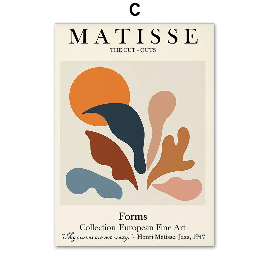 Abstract Wall Art Matisse Poster Line Face Coral Leaves Posters and Prints Canvas Paintings for Interior Pictures Room Art Decor