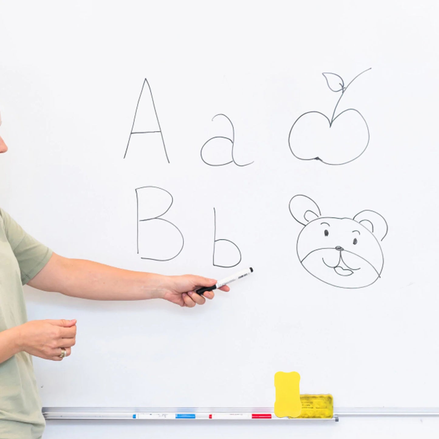 24 Pcs Whiteboard Eraser Dry Erase Erasers EVA Felt Cloth Bone Shaped Teacher Supplies Classroom Accessories Presentation Tools