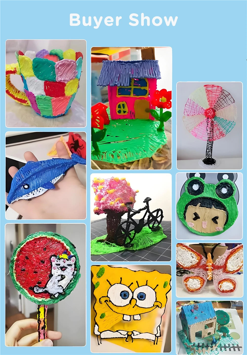 3D Printing Pen 9/50/100/200M PLA Filament LED Display With PU Case DIY Drawing Pens Stimulate Creativity Kids Toys 3D Pen