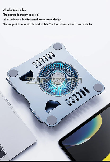 Aluminum Laptop Stand with Cooling Fan Ergonomic Notebook Foldable Cooler Laptop  Adjustable Aluminum Laptop Stand