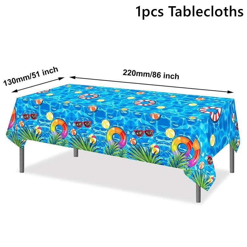 Beach Summer Pool Party Hawaiian luau Party Water Swimming Holiday Vacation Flamingo Party Supplies Birthday Party Decoration