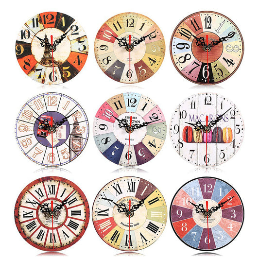 Wooden Clock Vintage Round Wall Clock Wooden Round Clock Antique Wood Wall Clock Wall Clock for Home Decoration New Office