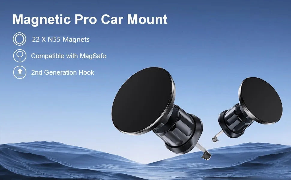Magnetic Car Phone Holder Adjustable 360° Rotation Air Vent Strongest Adhesion Mag-Safe Car Mount for iPhone 16/15/14/13 Series