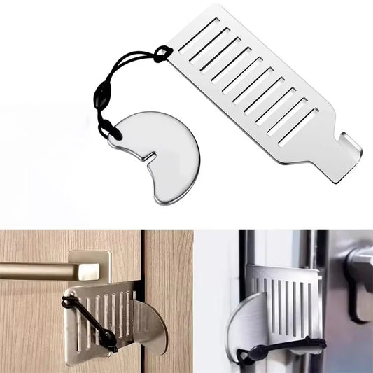 Safety Anti-theft Door Blocker Portable 8cm Stainless Steel Safe Security Tool For Home Privacy Hotel Travel Door Lock Stopper