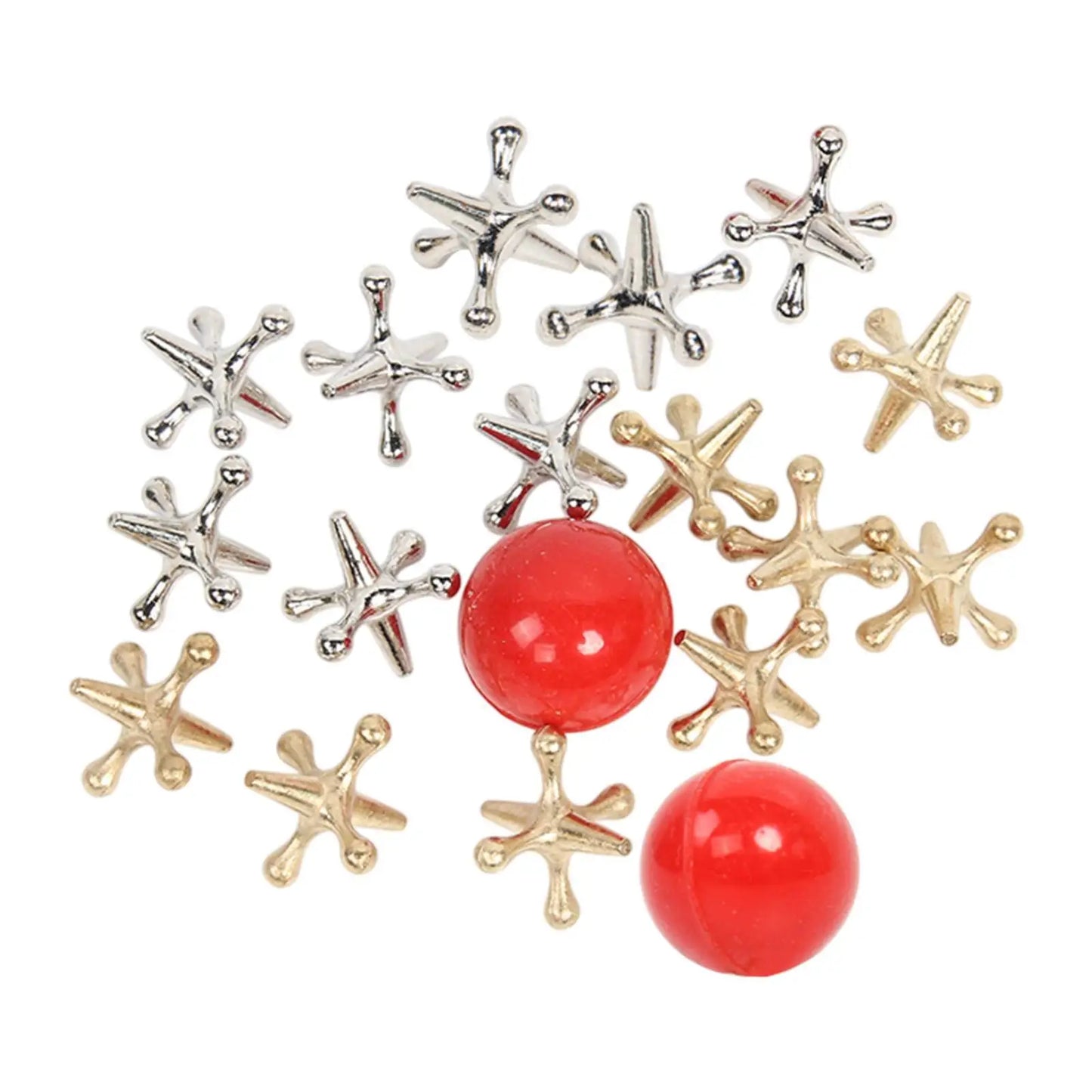 Classic Board Games Vintage with 10 Metal Jacks 2 Red Rubber Balls Traditional