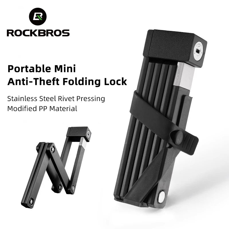 ROCKBROS Bike Lock Electric Bicycle Motorcycle MTB Road Bike Portable Anti-Theft Folding Password Lock Cycling Accessories