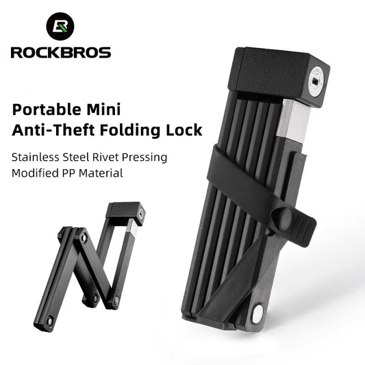 ROCKBROS Bike Lock Electric Bicycle Motorcycle MTB Road Bike Portable Anti-Theft Folding Password Lock Cycling Accessories