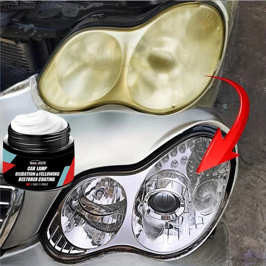 Car Headlight Restoration Polishing Kit - Scratch Remover & Oxidation Cleaner Repair Paste for Headlamp Assembly