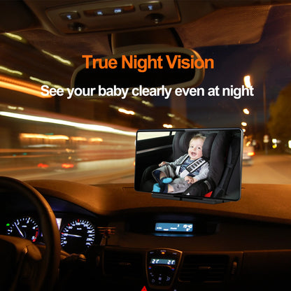 BEPOCAM 7'' Touch Screen Car Rear View Monitor 2K Baby Car Mirror Adjustable View Angle for Infants Kids Pets with Night Vision