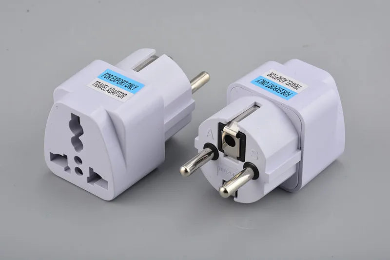 Universal EU Plug Grey Adapter International AU UK US To Euro KR Travel Adaptor Electrical Converter Power Socket Wholesale