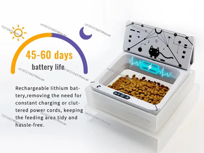 Smart Automatic Pet Feeder With RFID Sensor, Elevated Base, and 650ml Capacity for Wet & Dry Food