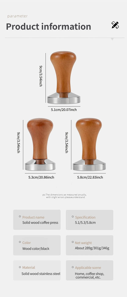 Coffee Barista Espresso Flat Tamper Base, Press Mat, Dosing Ring, Coffee Basket, Portafilter Holder, 58mm, 53mm, 51mm