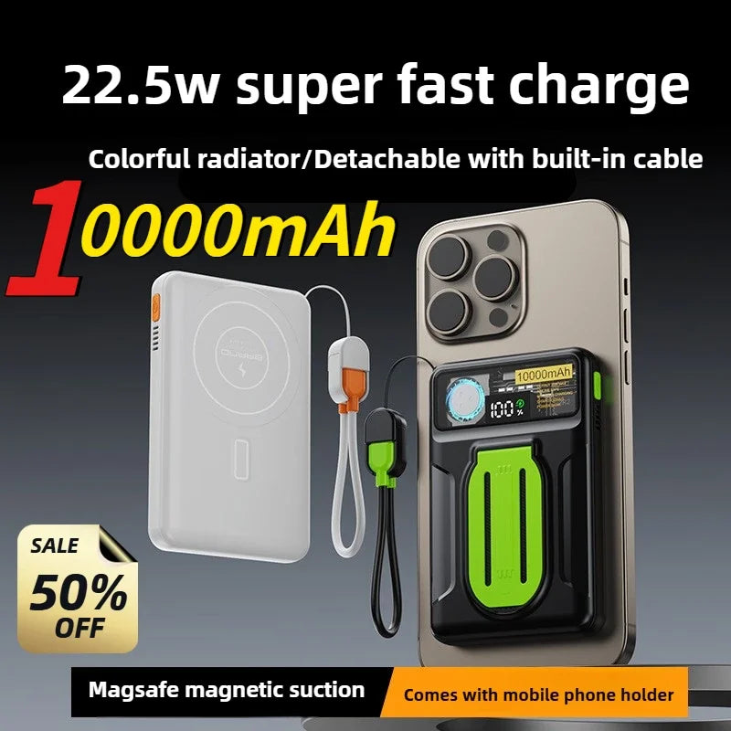 22.5W Magnetic Power Bank 30000mAh Wireless Fast Charging External Battery Turbine Coolingfor IPhone Xiaomi Magsafe Powerbank