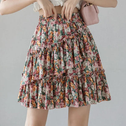 Skirts for Women Pleat Chiffon Womens Skirt Dots Clothing Mini Pleated Ruffle Short White Modest Aesthetic Harajuku A Line Cheap