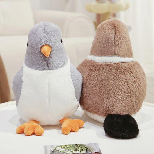 Simulated Round Chubby Pigeon Plush Toys Cartoon Bird Peace Dove Dolls Stuffed Home Decratied Ornaments Gifts for Kids Girls