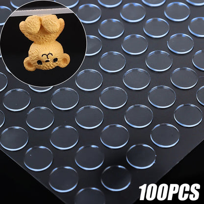 1000pcs Double Sided Gel Glue Pads DIY Removable Sticky Patch No Trace Wall Hanging Crafts Clear Round Square Self Adhesive Dots