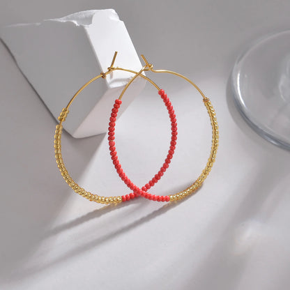 Bohemian Fashion Colored Beaded Earrings Exquisite Round earring For Women Handmade Summer Beach Jewelry Accessories Gifts