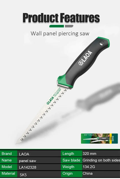 LAOA handheld manual saw Wall panel saw household woodworking saw   express park forest garden art saw gypsum board saw