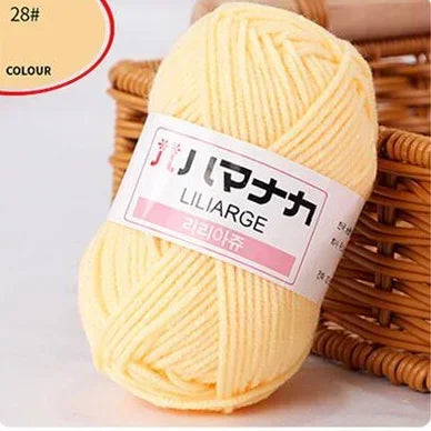 Multi-purpose 25g/ball Milk Cotton Yarn for DIY, Handmade Crafts, Amigurumi, Hats, and Bags