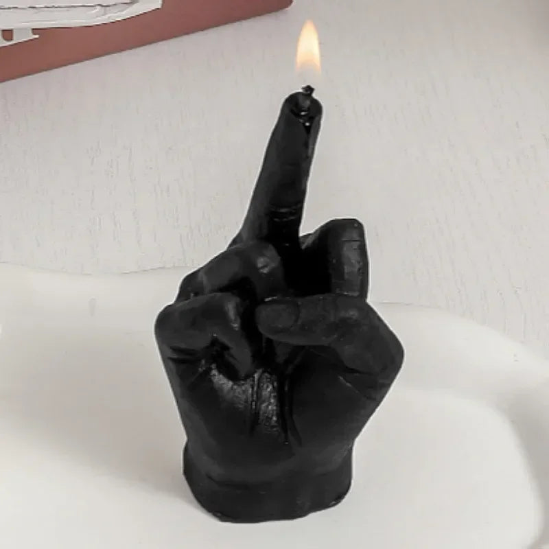 Creative Candles Middle Finger Shaped Gesture Scented Candles Niche Funny Quirky Gifts Home Decoration Ornaments Birthday Gifts