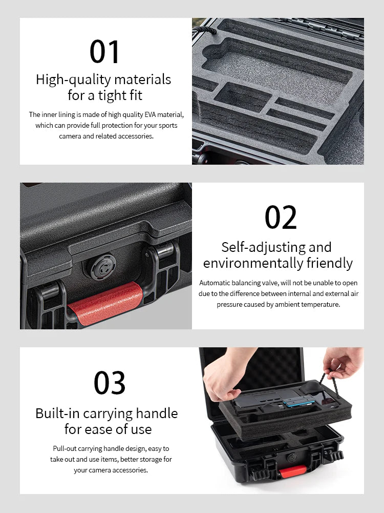 STARTRC Insta360 X5 Camera Accessories 2 Layers Hard Case Carrying Case Waterproof Portable Travel Box for Essentials Bundle