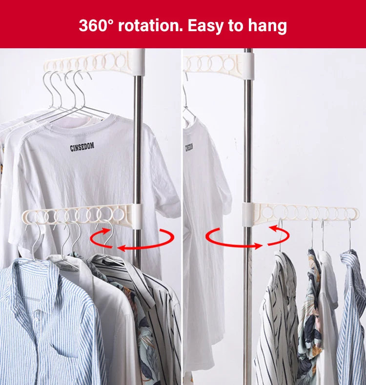 Household Flooring drying rack indoor telescopic pole drying rack Balcony Window Retractable drying rod Fixed Hanging Coat Racks