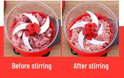 Mixer Food Processor Kitchen Manual Powerful Egg Blender Meat Grinder Vegetable Chopper Shredder Stainless Steel Blade Cutter