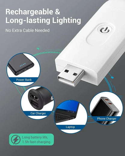 LED USB Rechargeable Book Light Reading Light Eye Protection Night Light Portable Clip Desk Light Bookmark Read Light Night Lamp